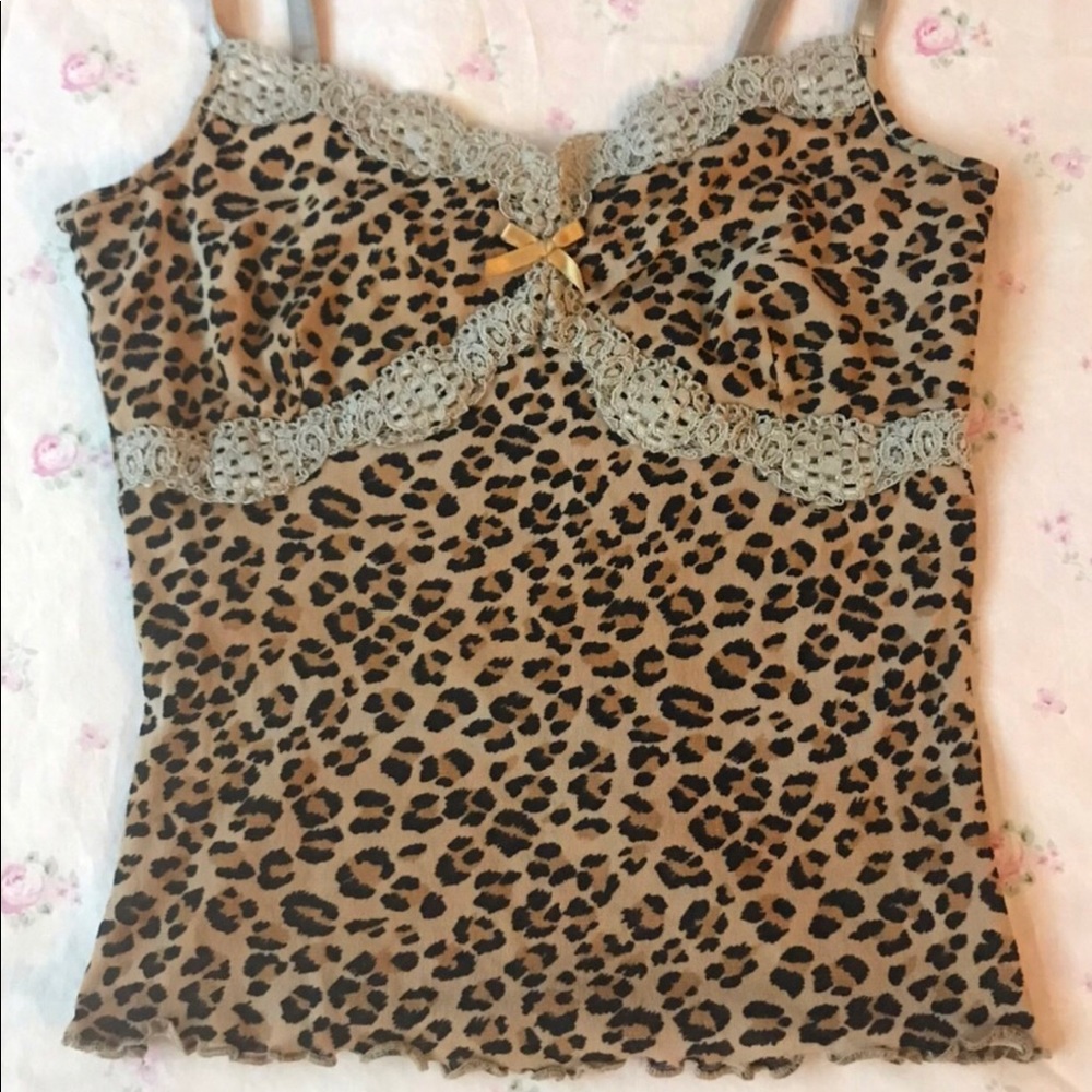 Morgan de toi leopard lace cami